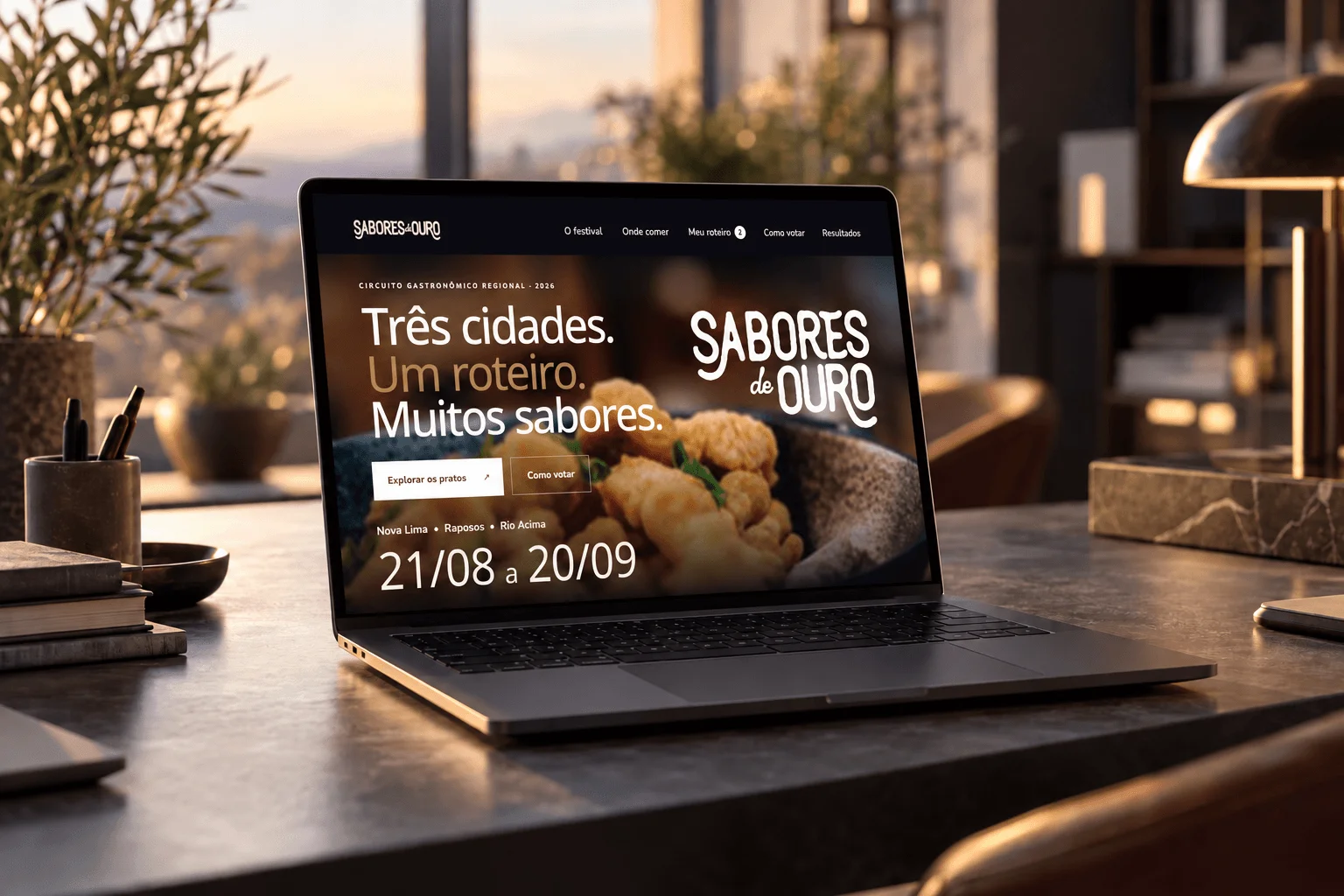 Projeto de criação do site responsivo Sabores de Ouro